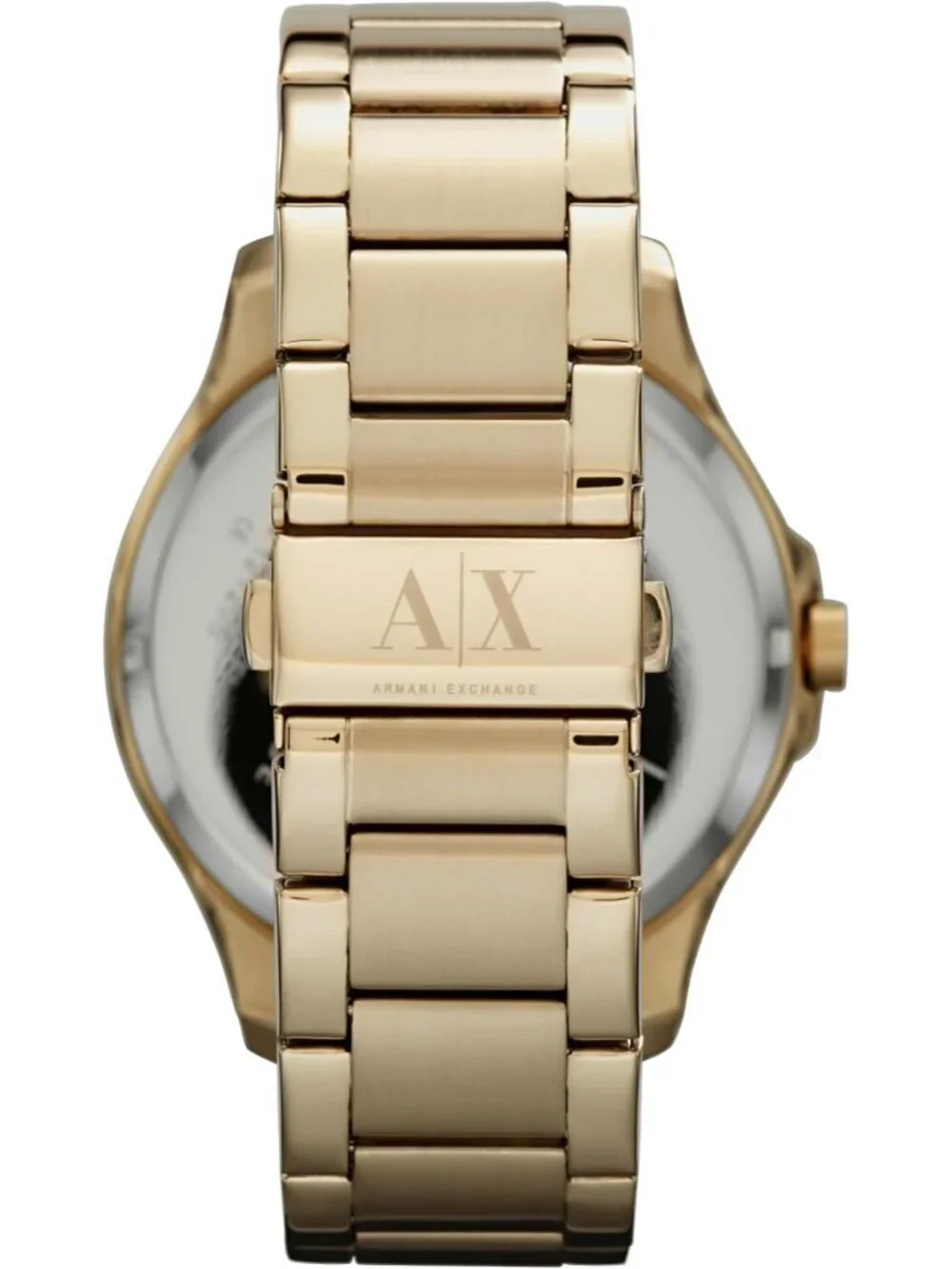 Men's Gold/Black A|X Armani Exchange Stainless Steel Bracelet Dress Wristwatch